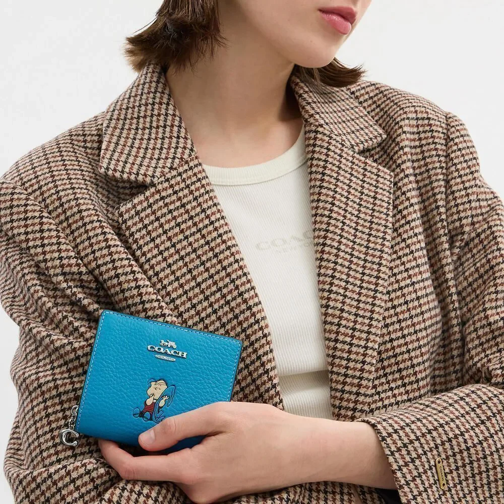 Coach X Peanuts Leather Snap Wallet With Linus Bag Purse - Picture 13 of 13